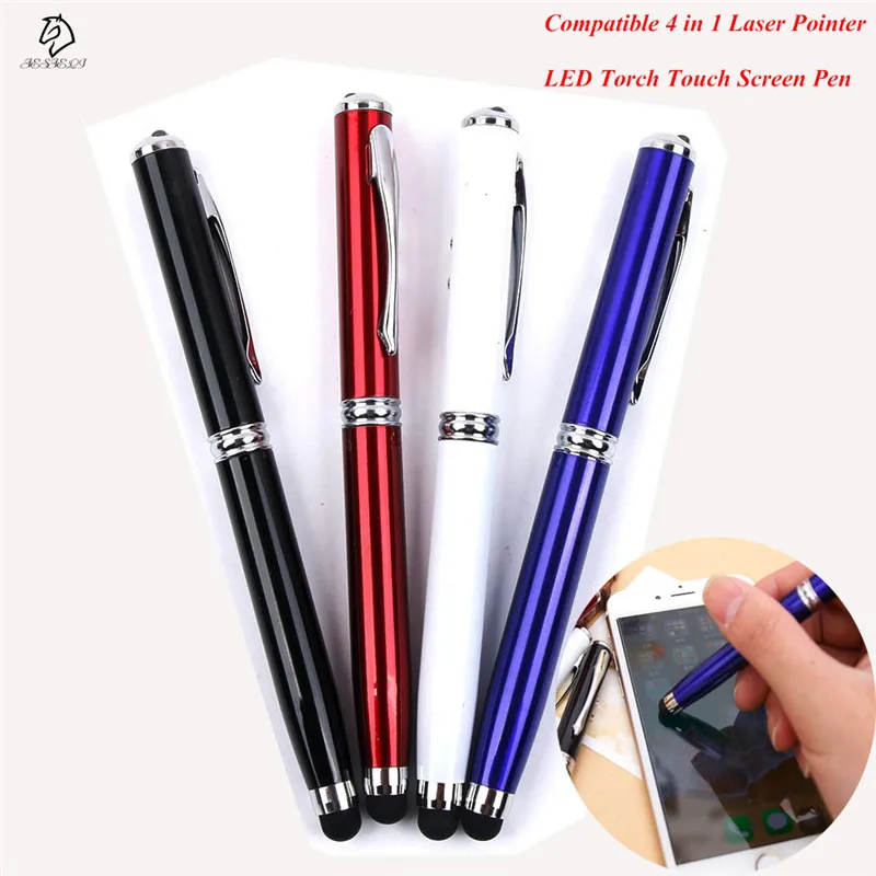 Compatible 1pc 4 in 1 Laser Pointer LED Torch Touch Screen Stylus Ball