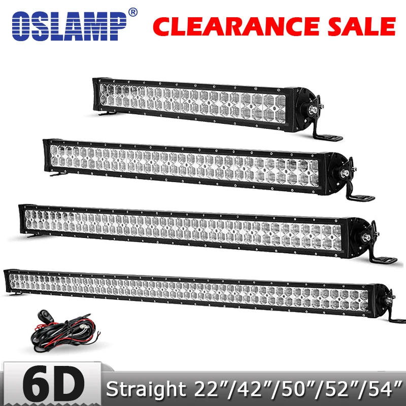 Oslamp 50\ 22\ 42\ 6D LED Light Bar Spot + Flood Combo Beam Led Driving Light Offroad for Jeep Truck SUV 4WD 4x4 Pickup 12v 24v Oslamp 50\ 22\ 42\ 6D LED Light Bar Spot + Flood Combo Beam Led Driving Light Offroad for Jeep Truck SUV 4WD 4x4 Pickup 12v 24v
