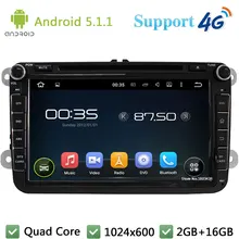 Quad Core 8″ Android 5.1.1 Car DVD Multimedia Player Radio 4G DAB+ For VW PASSAT Golf Scirocco Sharan Amarok Multivan T5 Jetta