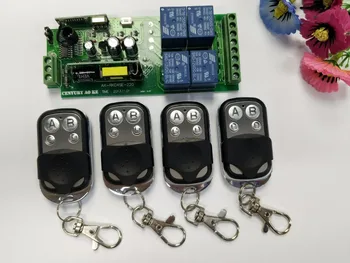 

85v~250V 4CH RF Wireless Remote Control Relay Switch Security System Garage Doors, Electric Doors & 1 x Receiver 4 x Transmitter