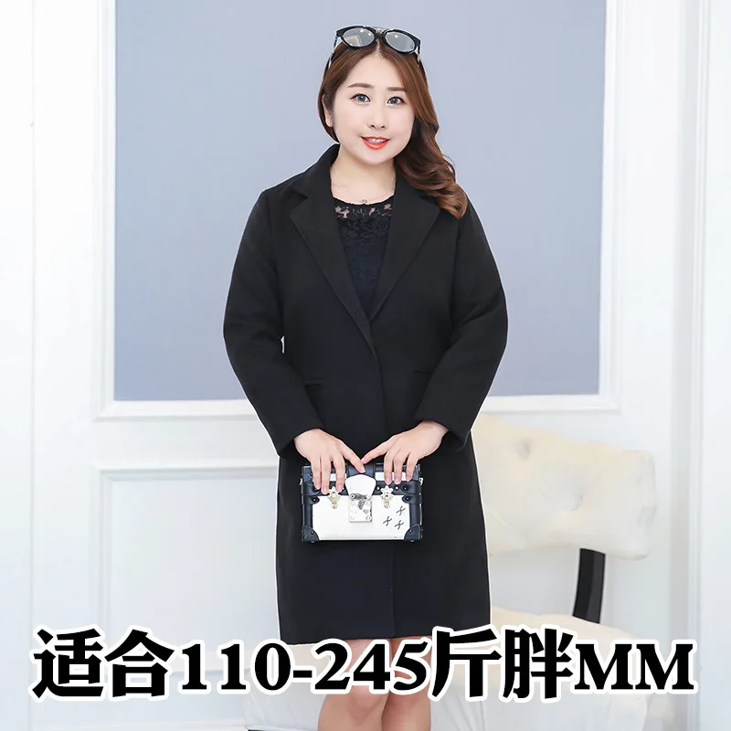 TUHAO 2018 Woman Wool Coat Spring Winter Jacket Plus Size 8XL 9XL Women Woolen Long Coats Office Lady Jackets Elegant Blend YN19