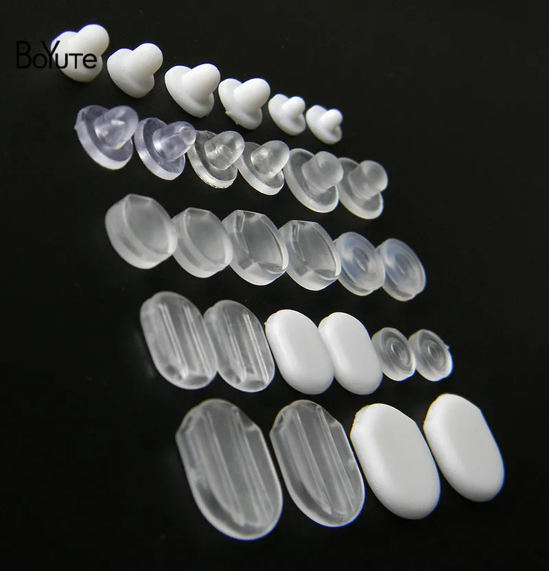 BoYuTe Wholesale White Transparent Soft Silicone Anti-Pain Ear Clip Pad Earrings Accessories DIY Jewelry Findings Components (2)