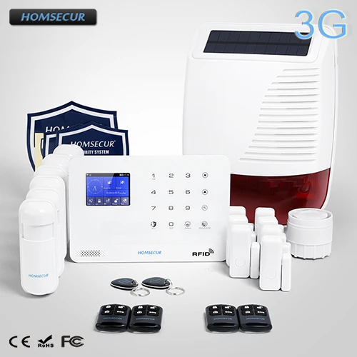 

HOMSECUR Wireless 3G WIFI Home Alarm System+Wireless Solar Outdoor Flash Siren LA02-3G