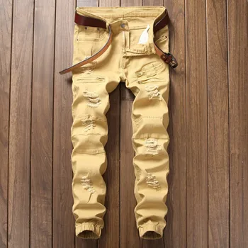 

2018 New Design Casual Men Pants Cotton Slim Pant Straight Trousers Fashion Business Solid Khaki Pants