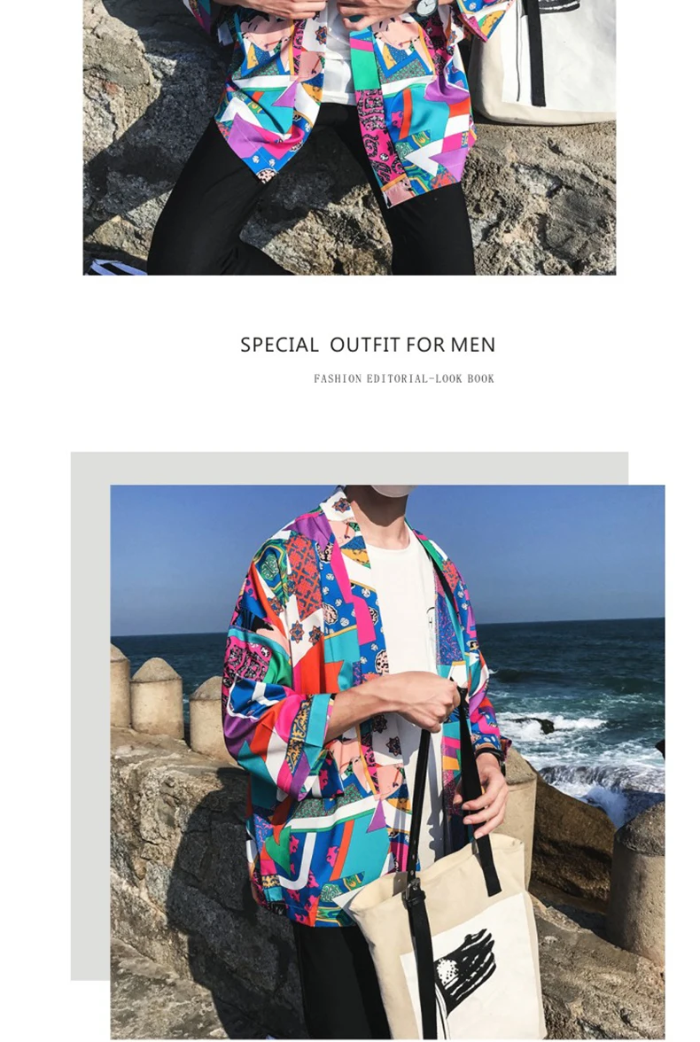 Японское кимоно, рубашки для мужчин, хип-хоп, уличная одежда, Харадзюку, шорты с рукавом, рубашки для мужчин, 3D печать, рэппер, гавайская рубашка, куртка для мужчин