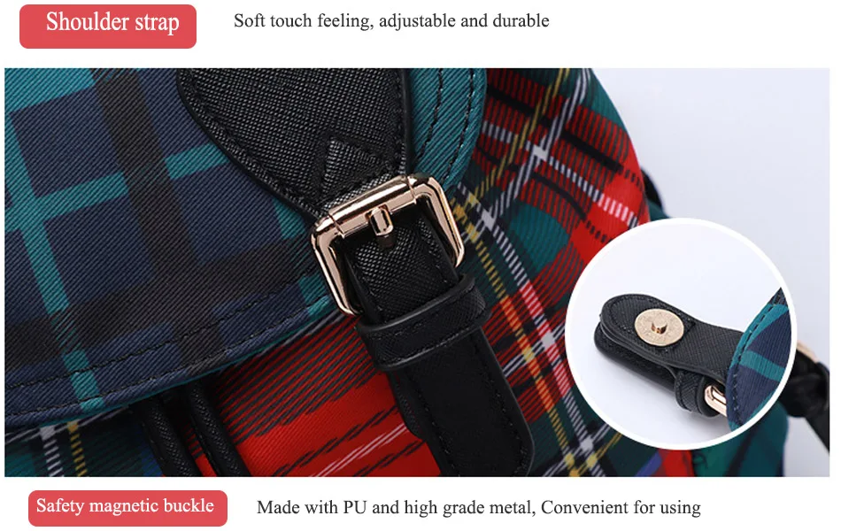 2018 small women Canvas Packpack Chassic Panelled Plaid School Bag for Teenager Girls Variety Shoulder Purse Bagpack Rucksack (9)