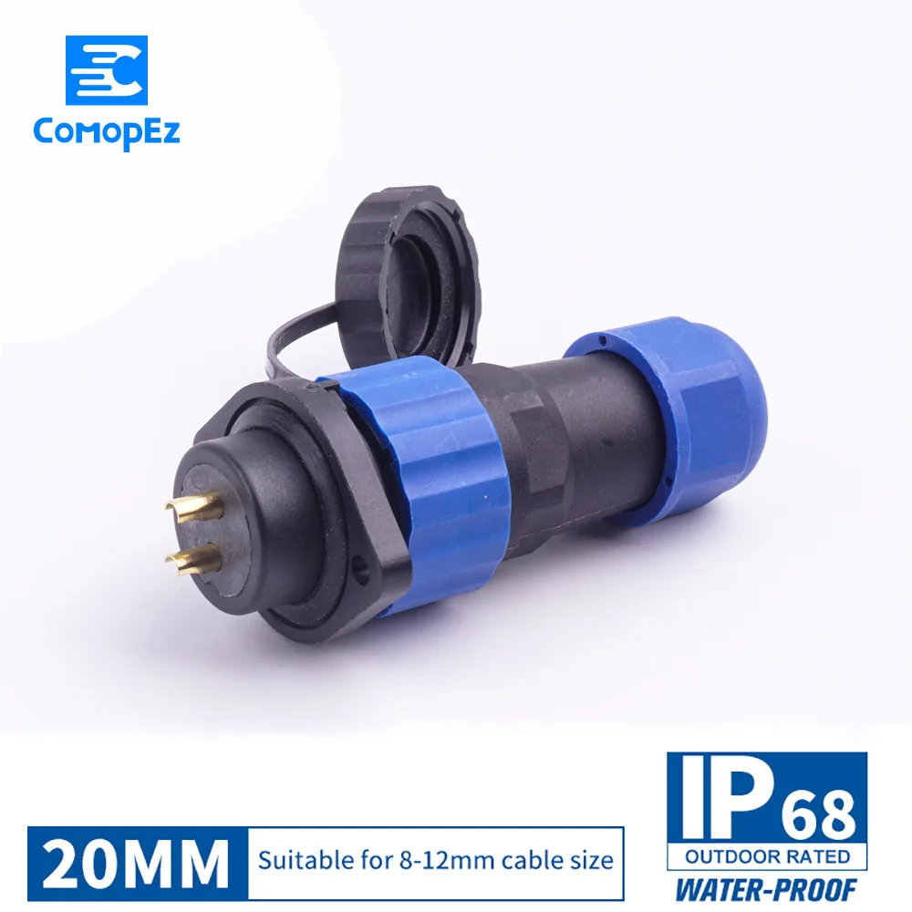 

Waterproof Connector SP20 IP68 Cable Connectors Plug & Socket Male And Female 2 3 4 5 7 9 10 12 14 Pin SD20 20mm Straight