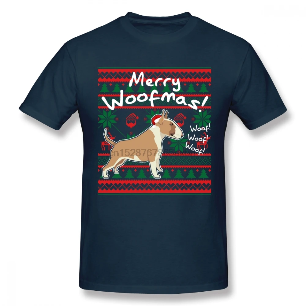 

Bull Terrier Christmas Men T Shirt Hip Hop Camiseta Plus Size Cotton Crewneck Short Sleeve Custom Men Clothes