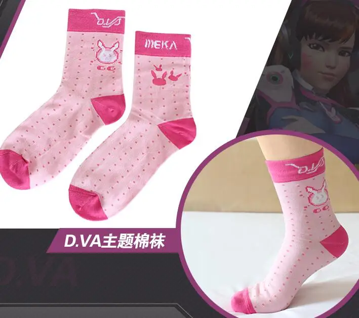 

10 PAIRS mixed DVA OVER Cosplay Game OW DVA Thigh Lolita Printed Pantyhose D.VA SOCKS Costume SOCKS