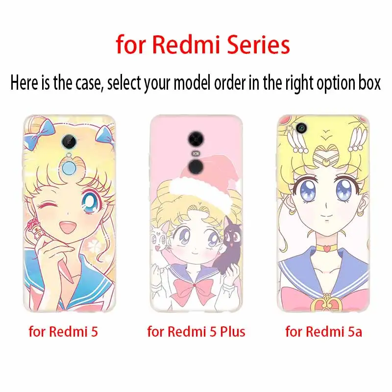 Прозрачный силиконовый чехол с аниме Сейлор Мун Луна кот для Xiaomi Redmi 9A 8A 7A 6A 9AT Note 9 8