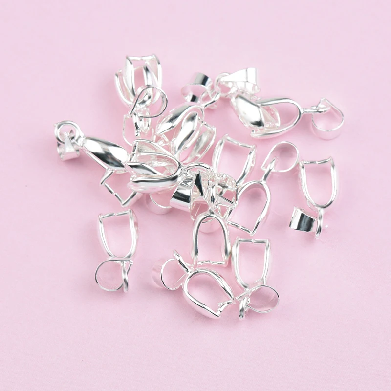 30pcs 4x15mm 구리 씨앗 버클 펜던트 걸쇠 후크 클립 Bails 구리 커넥터 DIY 수제 보석 만들기 4 색