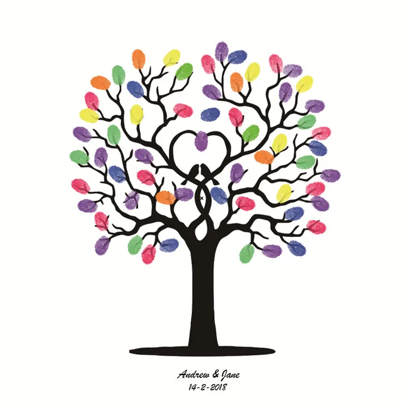Отпечатков пальцев картины Гостевая книга домашнего декора Love Tree хороший