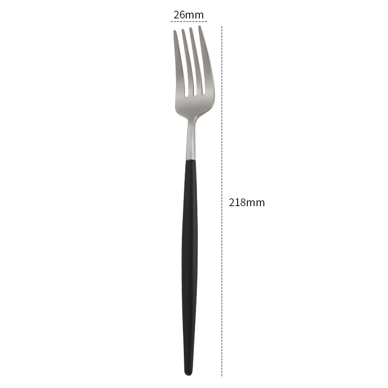 Горячая Распродажа брендовый столовый набор посуды 304 нержавеющая сталь черный нож набор вилок столовые приборы Португалия золотые столовые приборы - Цвет: fork(Half black)