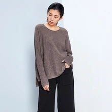 Линетт's Chinoiserie Модель на весну и осень Дизайн Для женщин Свободные Повседневное краткое Прямой пуловер Merino Sweater