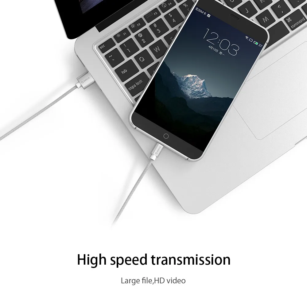 ORICO المصغّر USB النايلون كابل لسامسونج Xiaomi سريع تهمة USB كابل بيانات الروبوت سلك Microusb كابل شحن الهاتف المحمول كابل