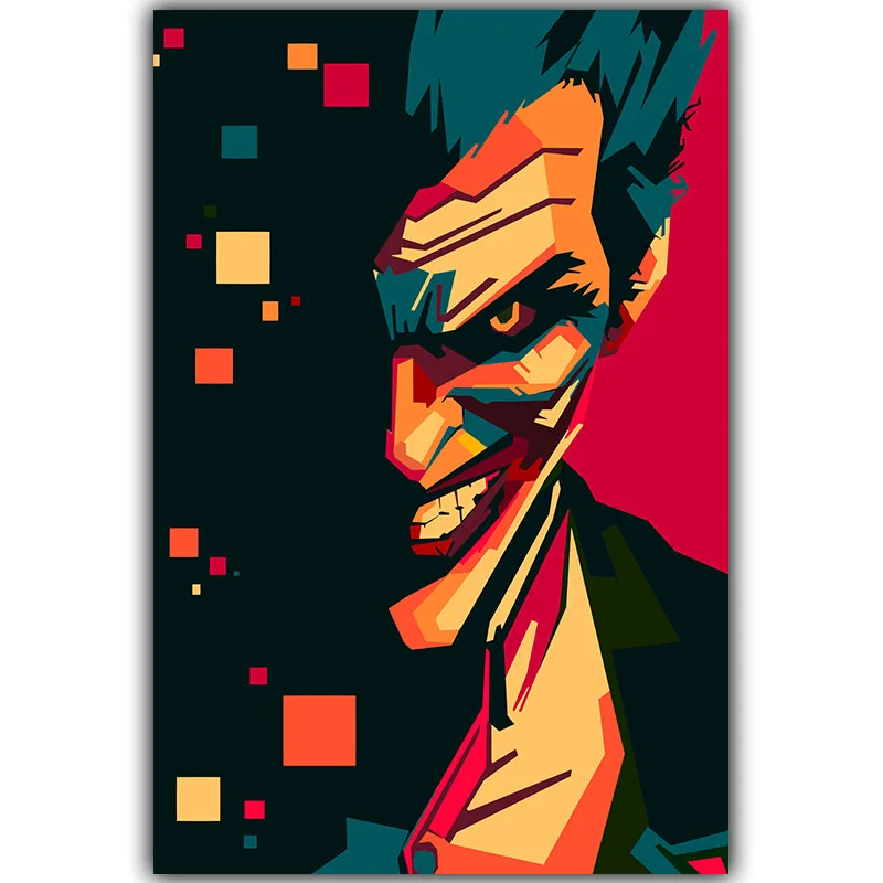 Элегантный поэтический фильм Бэтмен Аниме Джокер арт портрет, холст, живопись печать изображения плакат Настенные Фрески детский дом Decoratio - Цвет: 1
