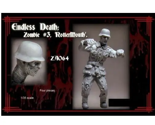 

Unassambled 1/35 Endless RotterMouth Zombie soldier Historical Resin kit miniature model Unpainted