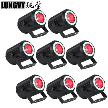 

Free Shipping 8pcs/lot 40W RGBW Quad Color LED COB Par Lights DMX Control Disco Bar US Stage Lighting