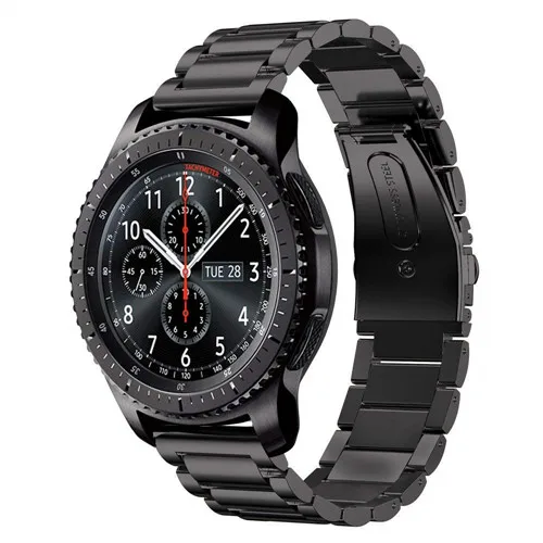 46 мм ремешок из нержавеющей стали для samsung gear S3 Frontier/Классический 22 мм ремешок для часов Смарт часы браслет аксессуары - Цвет ремешка: black