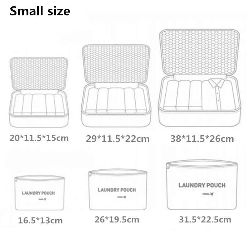 RUPUTIN 6 шт./набор, органайзер для путешествий, сумки для хранения, чемодан, упаковка, набор, чехлы для хранения, портативный органайзер для багажа, одежда, аккуратный Чехол
