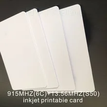 100 шт новейшие продажи UHF+ HF двойной чип для струйной печати Пустая карточка из ПВХ