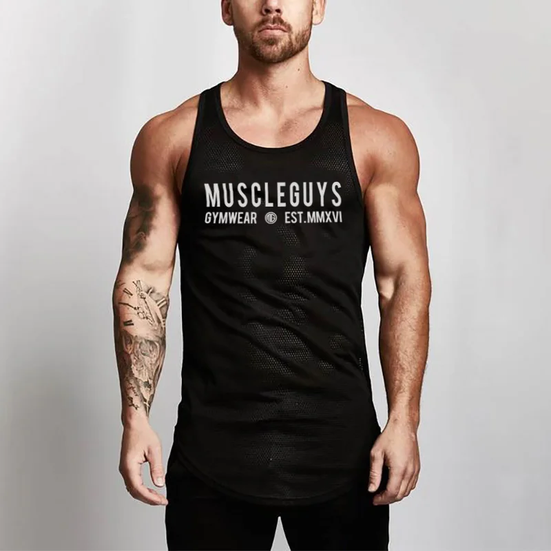 Мужская майка для бодибилдинга Stringer Спортивная без рукавов тренажерного зала