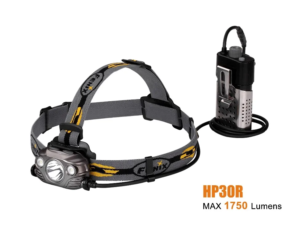 

2017 New Fenix HP30R Cree XM-L2 and XP-G2 R5 LED 1750 lumens Headlamp with two Fenix ARB-L18-2600 batteries