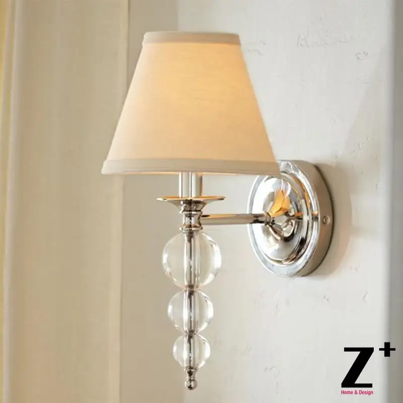 Country Style Stacked Crystal Sconce Wall Lamp Black Crystal Sconce Wall Lamp