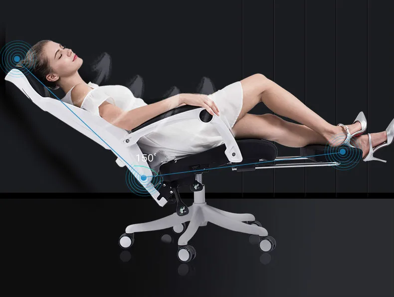 Офисный стул 150 градусов домашний эргономичный подъемник поворотный компьютерный стул Silla Oficina кресло для персонала, сетка Cadeira Gamer