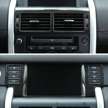 

For Land Rover Discovery Sport 2015 2016 2017 Entire Console in Black Dark Ash Wood Grain ABS Chrome Trims Car Accessories