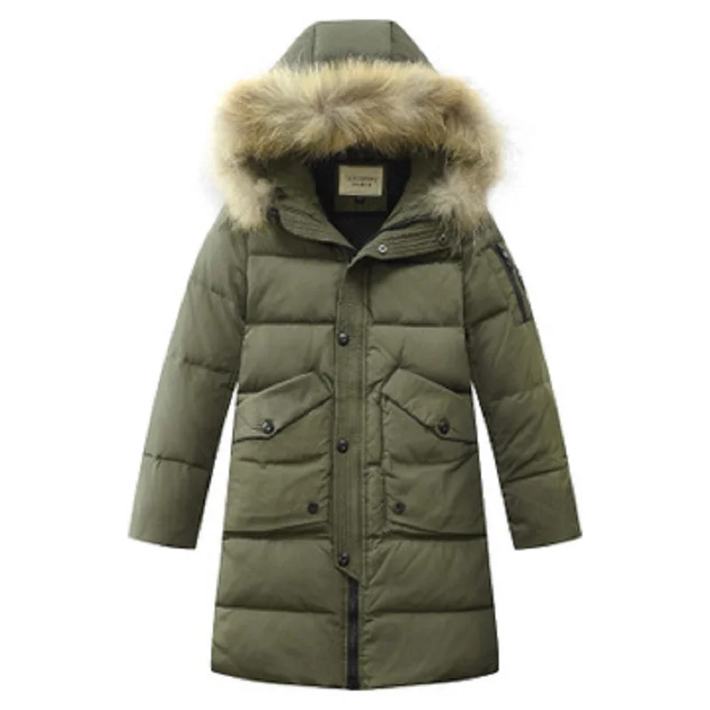 

2018 Children's Winter Jackets Boys Kids Winter Jacket for Boy Clothes Long Parka Big Teenage Boys Clothing Size 8 10 12 14 Year