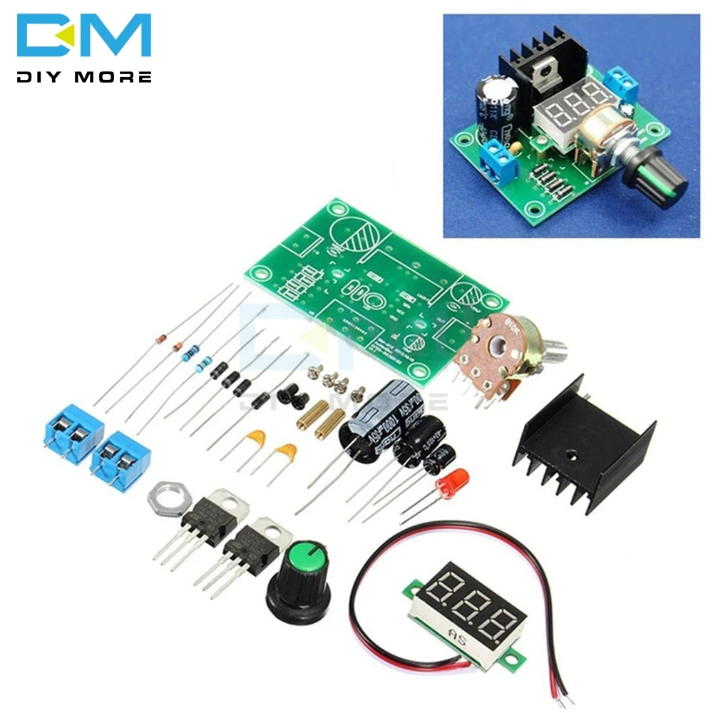 LM317 светодиодный дисплей, регулируемый регулятор напряжения, силовая плата, производственный модуль, большой, для средней школы, выпускной дизайн