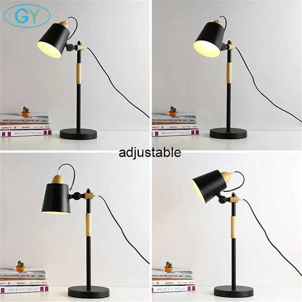  7W Led Bulb desk Lamps Flexible wood Table Lamp Office Studio Home Wooden Table Desk Lighting for B