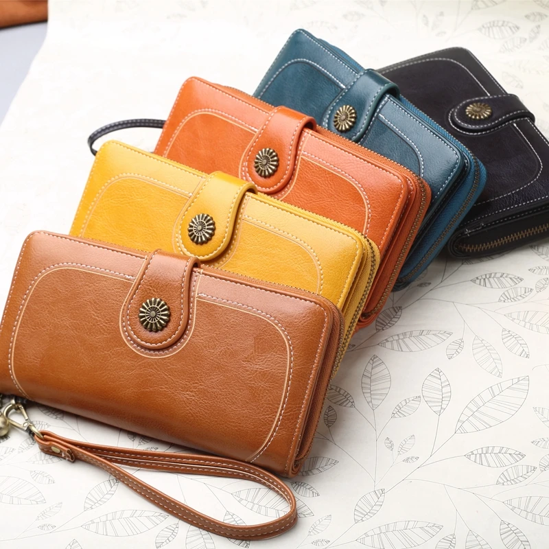SUNNY SHOP Кошелек женский кожаный кошелек дорожный Органайзер Длинный на молнии