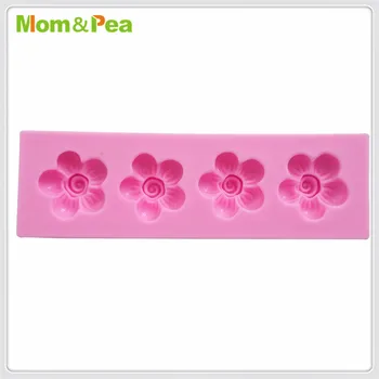 

Mom&Pea MPA2003 4-Flower Shaped Silicone Mold Cake Decoration Fondant Cake 3D Mold Food Grade