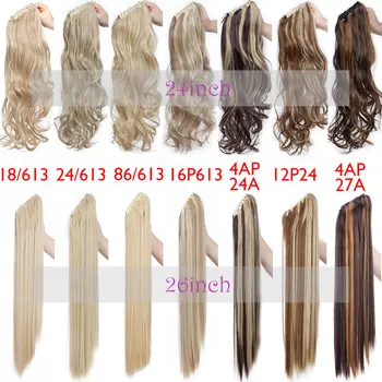 SNOILITE Synthetic Claw on Ponytail hair extension fake ponytail hairpiece for women black brown tail hair extension hair 4