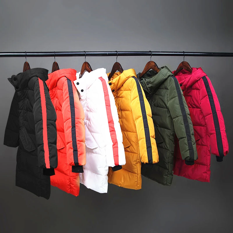 

Winter Girls Duck Down Kids Warm Long Jacket Boy Snow Wear Winter Thicken Parka Hooded Children Outerwear Coats 5-14 Y