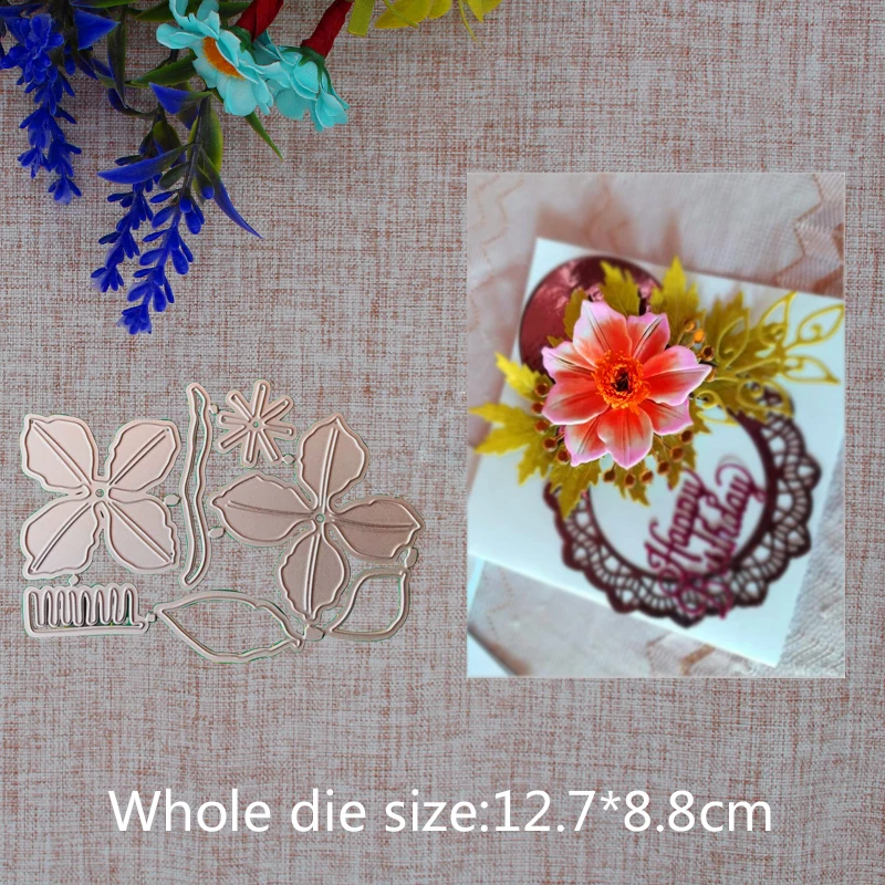 

2019 New Arrival Beautiful Flower Cutting Dies Stencil DIY Scrapbook Embossing Decorative Paper Card Craft Template 127x88mm