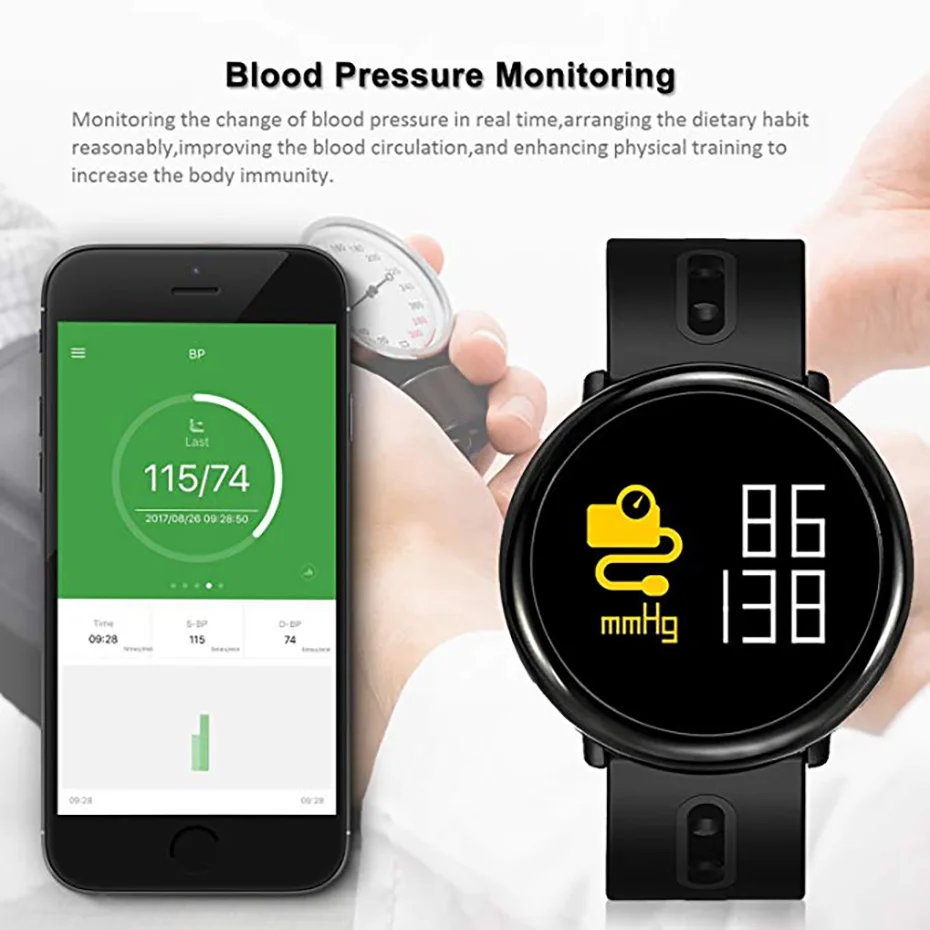 

Smart Wristband OLED Screen Sport Watch for Android iOS Watch Waterproof IP67 Bluetooth 4.0 Wristwatch Smart Watch Men