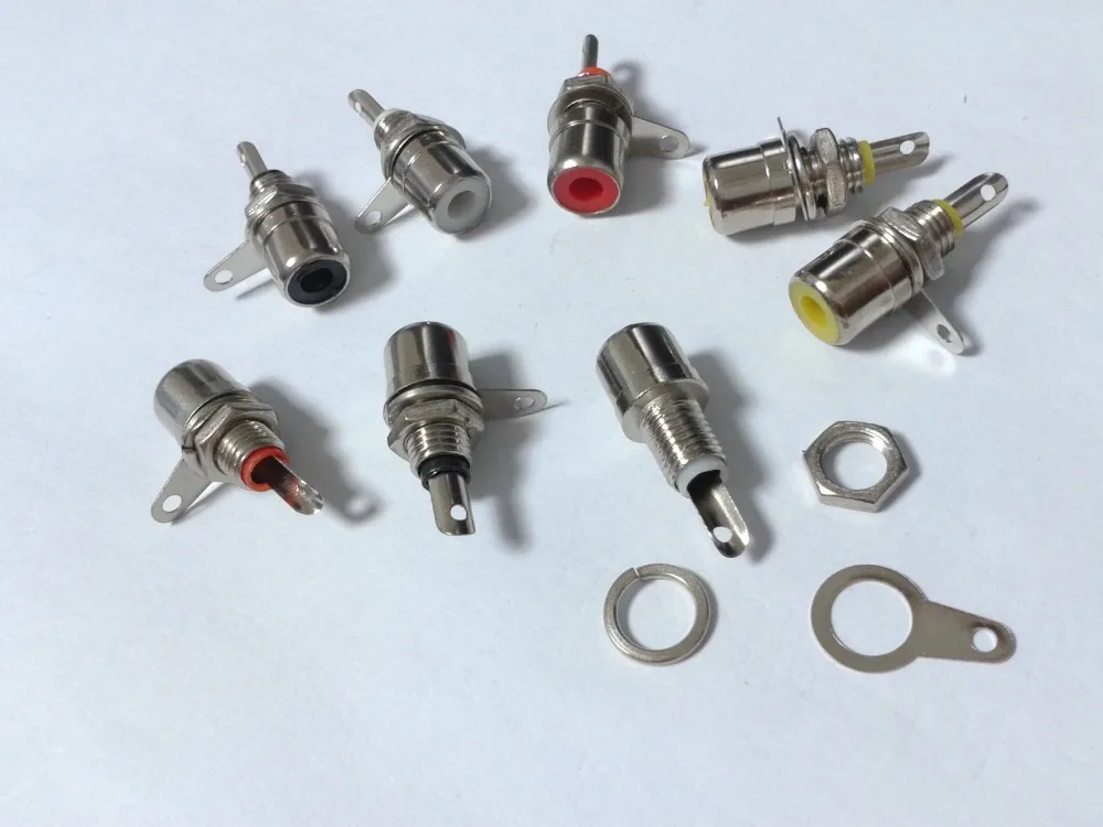 

100 pcs metal Female Amplifier RCA Jack Chassis Mount connector