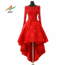 ANTI de Lujo 2017 Vestidos de Cóctel Con Cuentas Cristales Alto Bajo Robe De Vestidos de Coctel Del Partido de Tarde de Los Vestidos De Graduación Novias