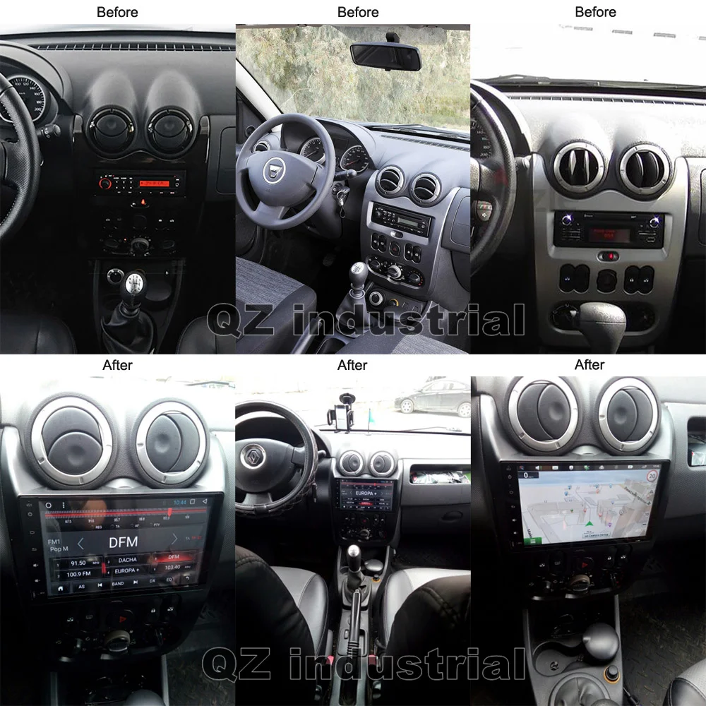 Top QZ industrial Gray HD 9" 8core Android 8.1 T8 car DVD player For Renault Logan Sandero Duster with GPS 3G 4G WIFI Radio RDS Map 5