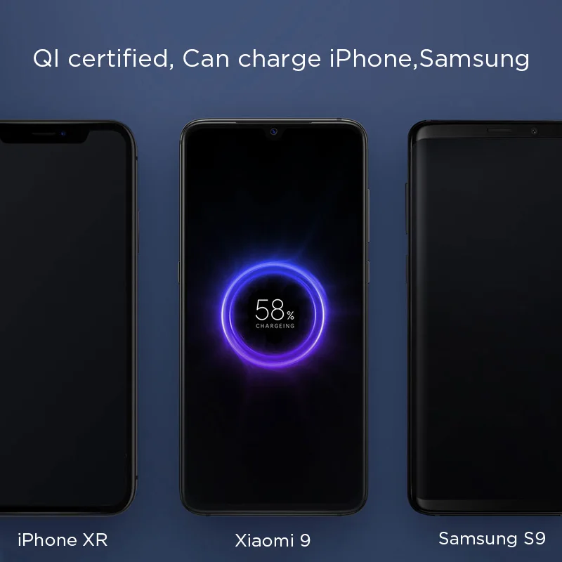 Xiao mi Беспроводное зарядное устройство 10000 мАч Qi Быстрое беспроводное power Bank для