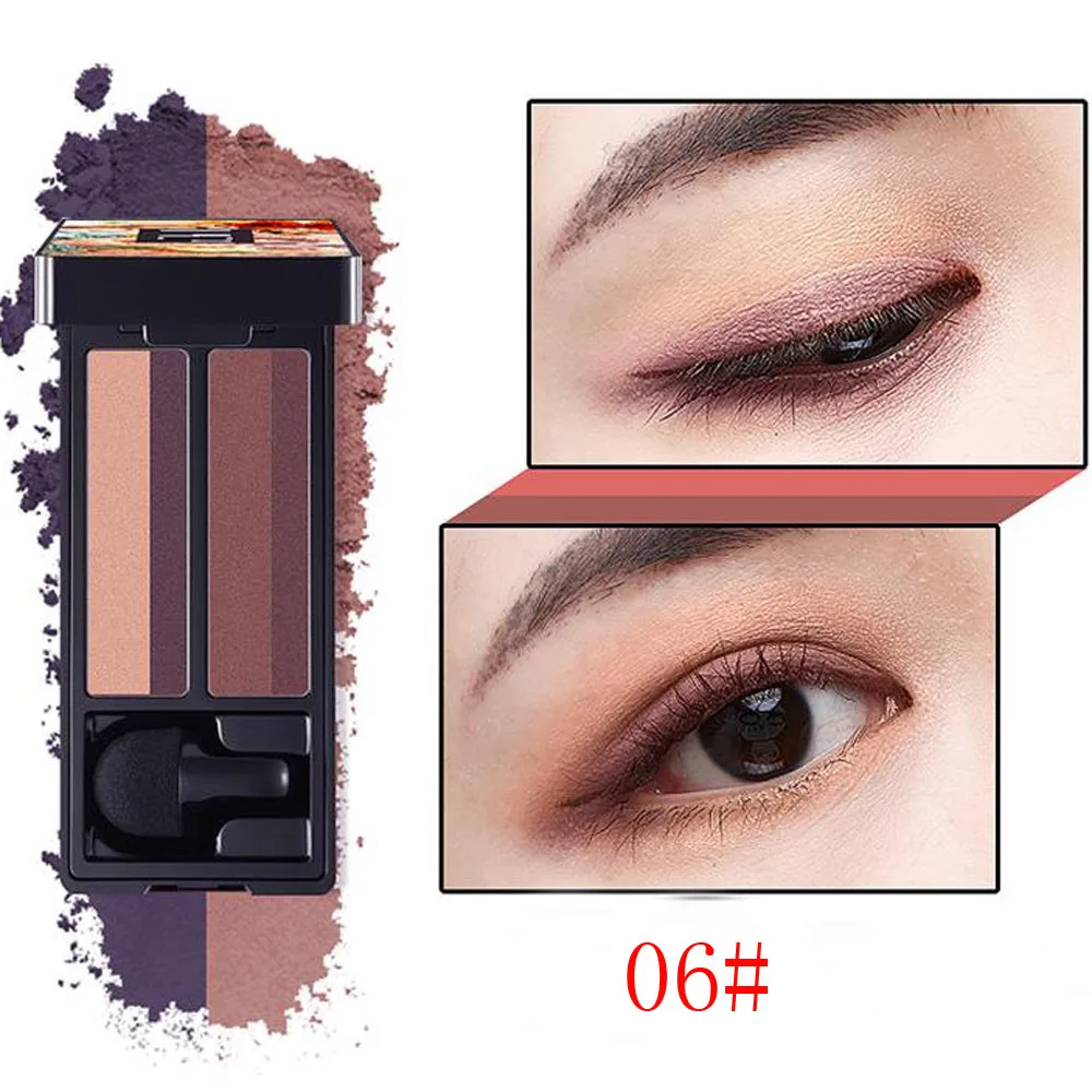 F Shimmer Eye shadow Four-color Stamp Eyeshadow Pallete Powder Flexibility Lasting Makeup Pallete maquiagem profissional completa - Цвет: F