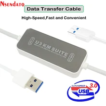 Convertisseur intelligent de Swicth de KM de Suite de PC à PC U3 KM avec la liaison de données câble de transfert USB3.0 câble de liaison de synchronisation de données de cordon pour MAC Windows