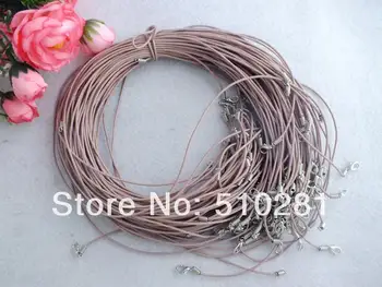 

Free Shipping!!! 1.5mm 18inches Fashion Leather Cord Necklace with lobster clasp No-664