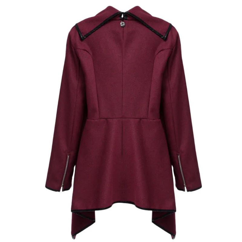 awesome  Women Autumn Spring Irregular Long Cashmere Overcoats Jacket Scarf Collar Solid Coat Female Warm Lo