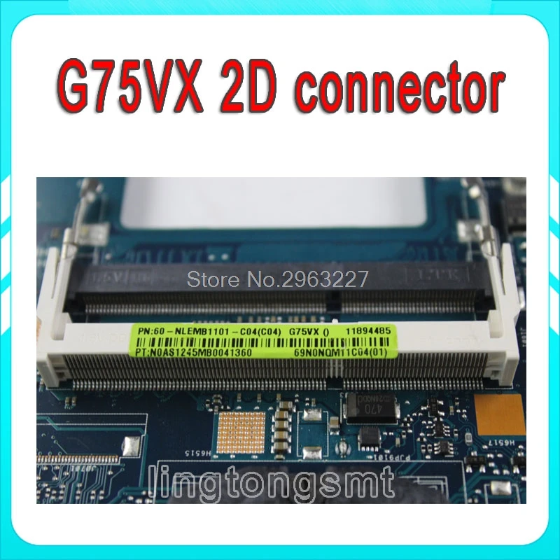Отправить плату + G75VX материнская плата I7 cpu 2D GTX 670M для For Asus ноутбука Тест 100% OK|i7