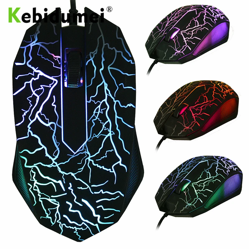 

Kebidumei Fashion USB Wired LED Colorful Computer Gaming 2400 DPI Mouse Professional Ultra-precise Game for LOL for Dota 2 Game