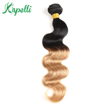 

T1B 27 4 99J Brown Burgundy Dark Root Honey Blonde Ombre Body Wave NonRemy Human Hair Extensions Brazilian Hair Weave Bundle 1pc